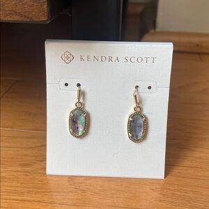 Kendra Scott Lee Gold drop Earrings Iridescent